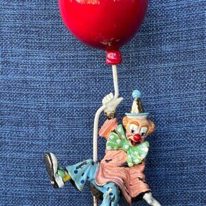 RON LEE Clown "Up Up & Away" Rare Vintage Signed 1983 Big Red Balloon 24K Gold